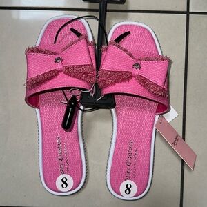 Juicy Couture Fuchsia Pink Pearl Bow Slides